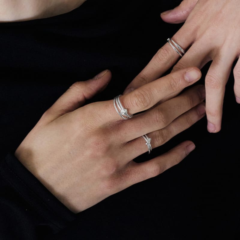 TOU NP026 Triple Twist Band Open Ring