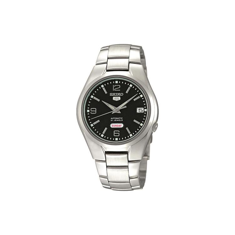 SEIKO SEIKO5 Automatic Mechanical Movement Stainless Steel Strap Watch Unisex Black Dial SNK623K1 Black Dial