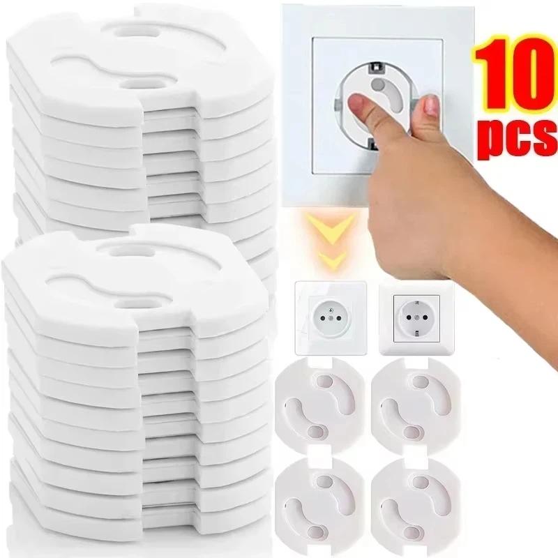 10Pcs Anti Shock EU Power Socket Safety Covers Childproof Electrical Outlet Protectors for Toddler Home Kitchen Use