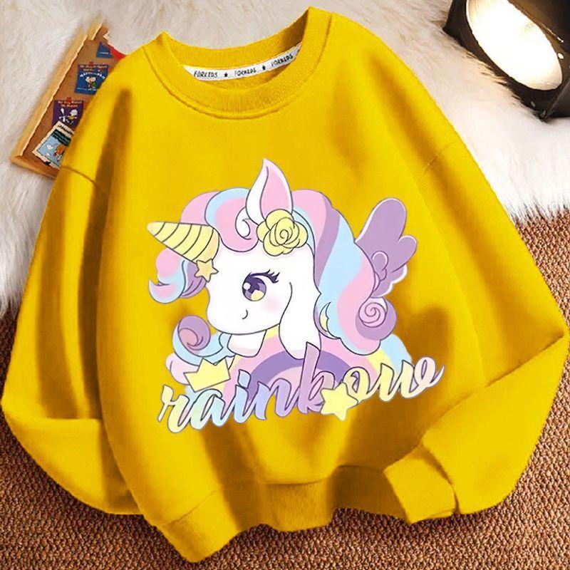 Children's Cartoon Unicorn Hoodie, Long-sleeved Loose Coat for Boys and Girls Spring and Autumn
