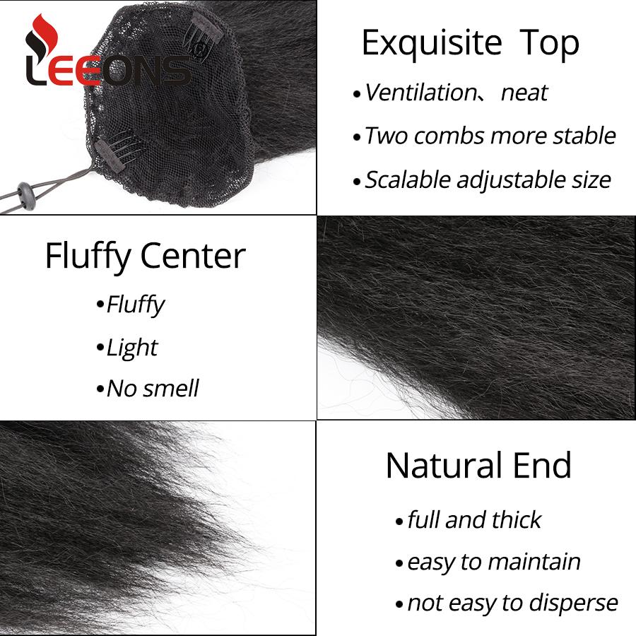 22 Inch Long Afro Kinky Curly Ponytail Synthetic Hair Pieces Drawstring Ponytail Hair Extensions False Hair Pieces