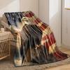 Eagle Pattern On the National Flag Flannel Printed Blanket Suitable for All Seasons Suitable for Living Room Office Sofa Travel