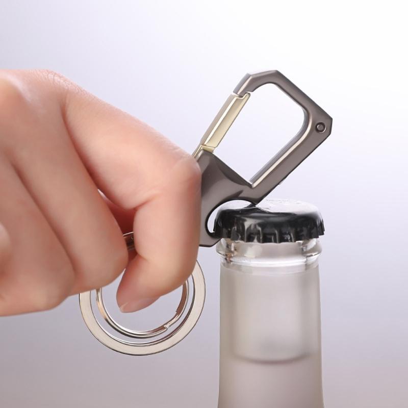 Multifunctional Keychain Pendant with Bottle Opener for Men Waist Hanging Alloy Key Chain Christmas Gift
