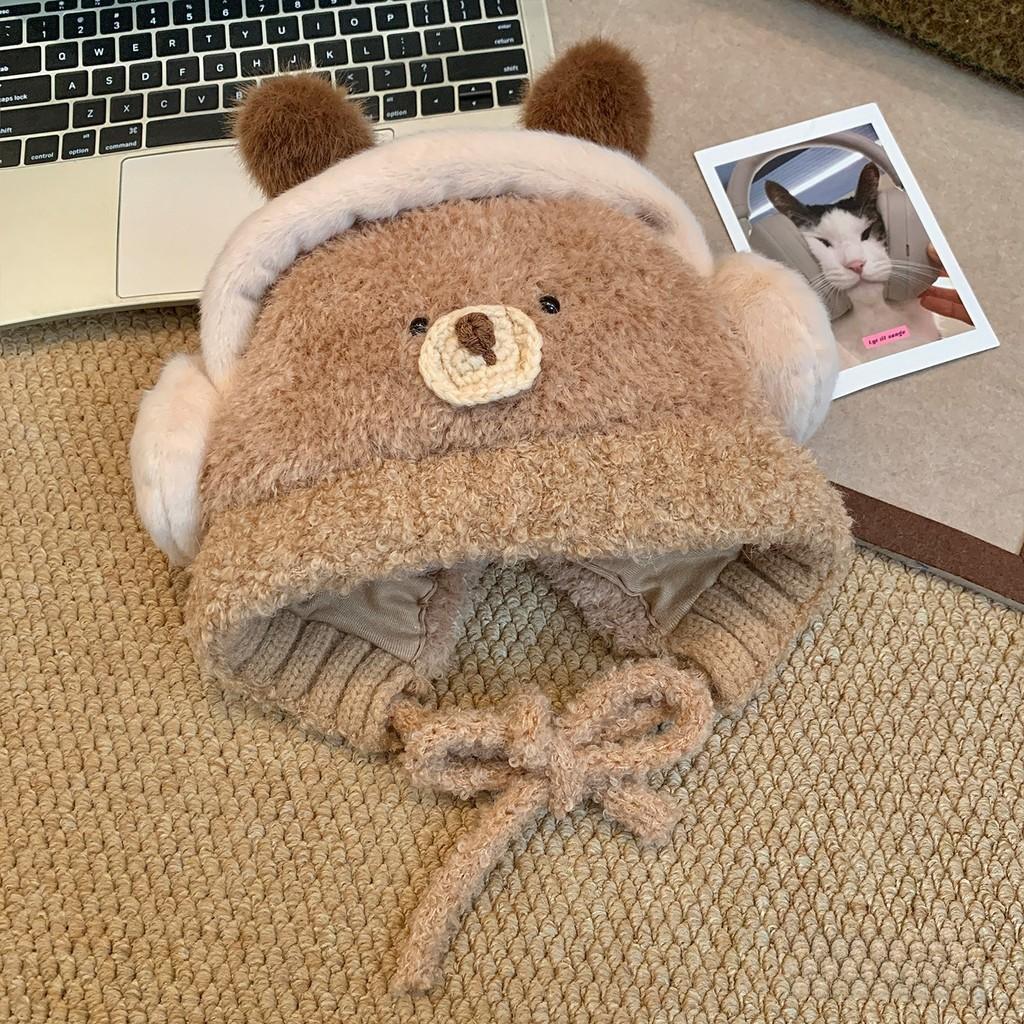 Plush Yellow Duck Beanie Hat For Women Winter Thermal Headwear Ear Coverage
