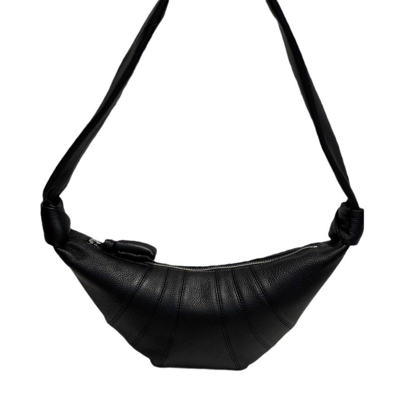 Genuine Leather Crossbody Bag With Texture Water Droplet Shape Soft Full-Grain Cowhide Shoulder Daily Casual Wear