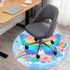 1PC Butterfly Rainbow Round Chair mat Area Rug - Non-Slip, Floor Mat for Office, Bedroom, and Indoor Decor -Gift D1127261