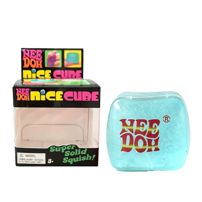 NeeDoh Nice Cube Glow in The Dark - Langzaam Rijzende Knijp Sensorisch Anti-Angst Cadeau