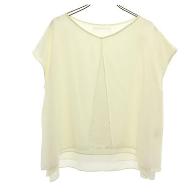 Blusa manga francesa decote V off white Mulher Usado