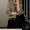 Men's Trendy Dark Green Knit Lapel Cardigan Sweater - Korean Style Autumn Casual Wear