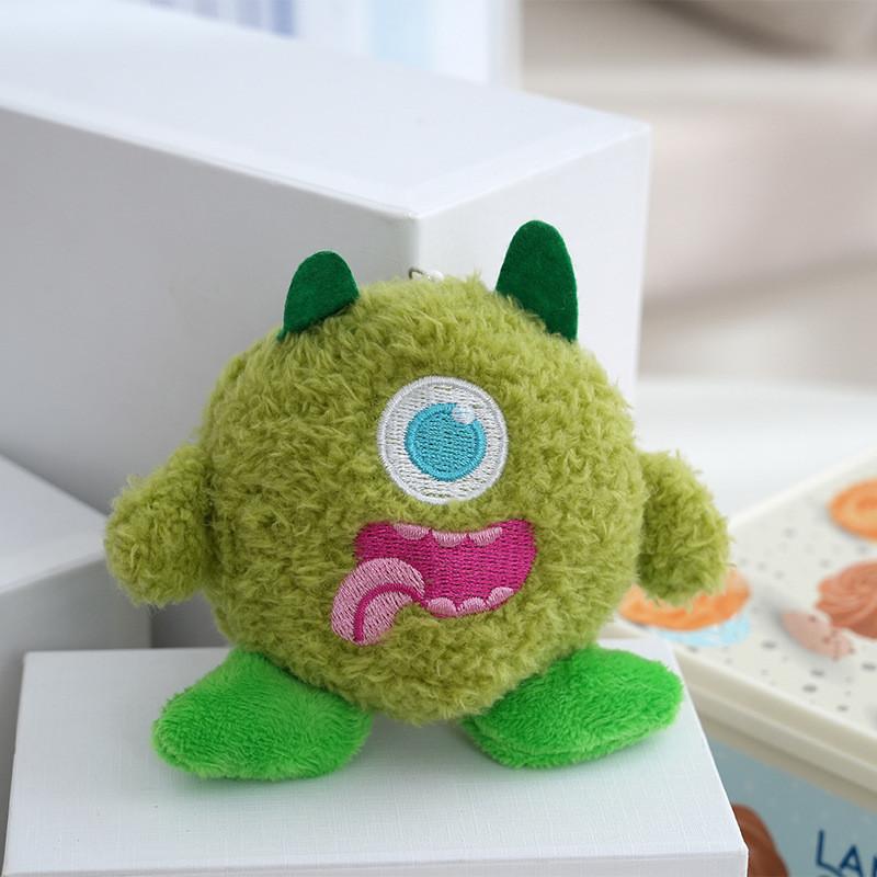 

Delightful Monster Family Keychain Plush Toy Mini Stuffed Doll Backpack Decoration In Various Colors зелений