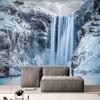 Custom 3D Photo Wallpaper Natural Scenery Snow Waterfall Wall Mural 3D Sticker Wall Paper For Bedroom Home Decor Wall Covering