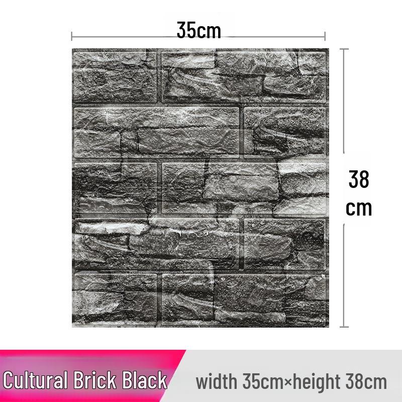 3D Vzor cihly Samolepicí nástěnná samolepka: Proti kolizi, Měkký, 35x38, Malá velikost