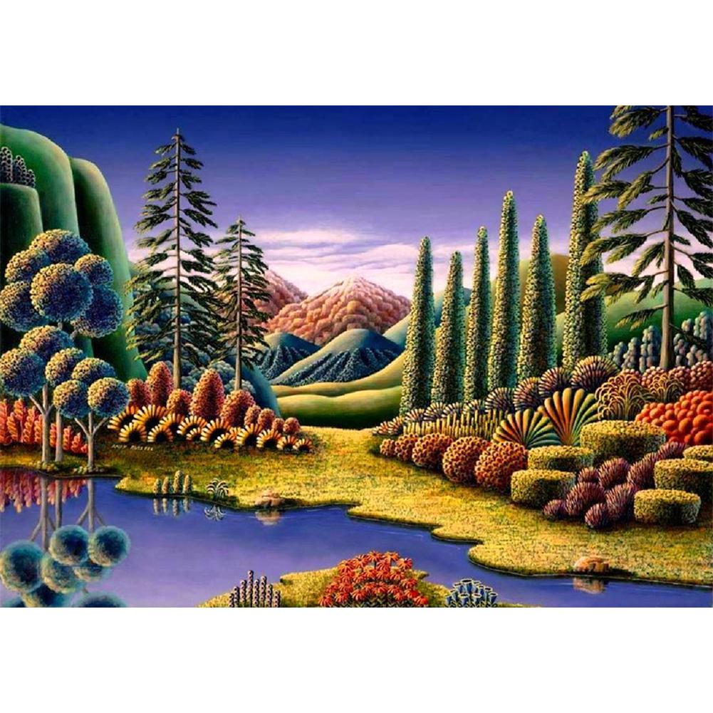 Buy 5D DIY Diamond Painting Dreamland Full Drill Landscape Embroidery ...