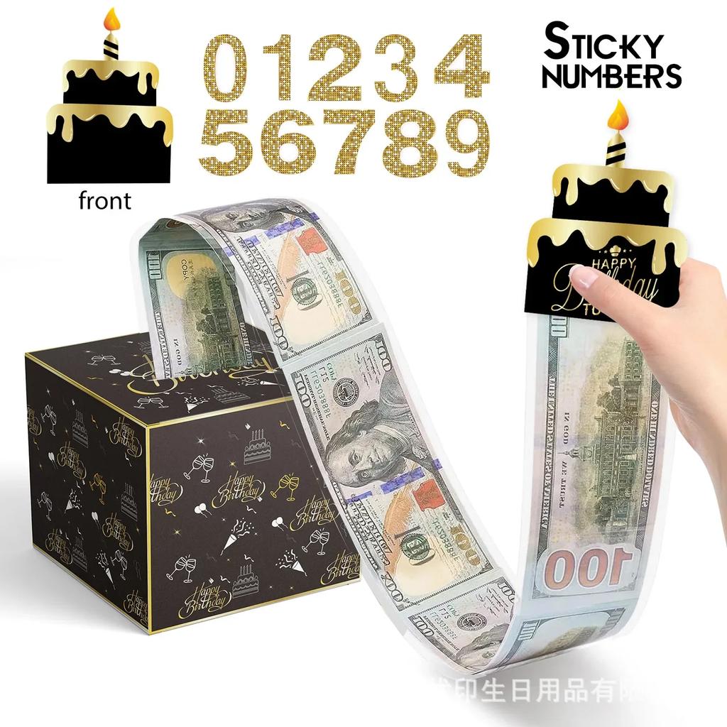 Christmas Birthday Party Surprise Money Pull Pouch Festival Celebration Holders for Cash DIY Surprise Present Money Box