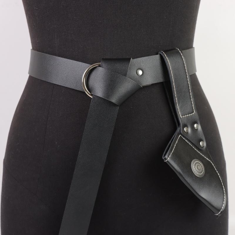 Viking Medieval Adjustable Faux Leather Belt and Scabbard Set, Cool and Handsome Style for LARP Halloween Role Play