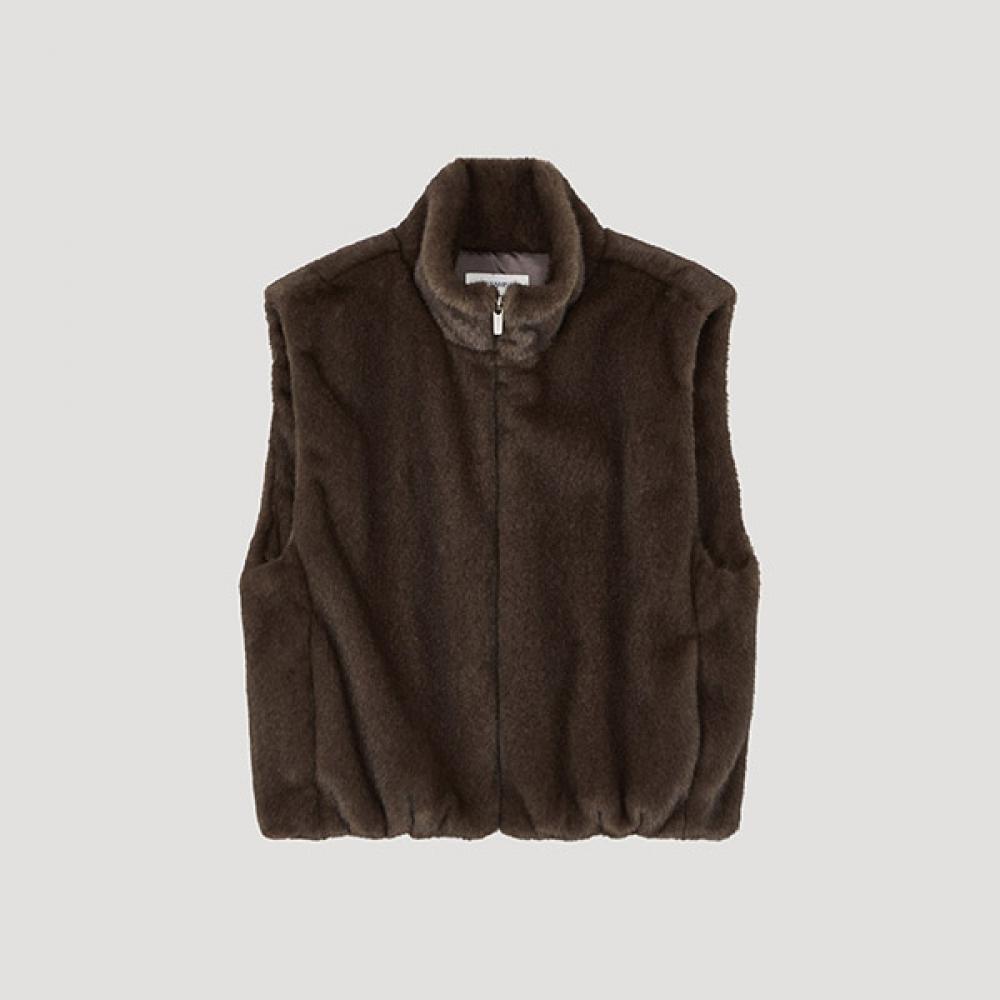 

She S miSS Eco Fur Zip Up veSt Jacket Swuvto42020 Br Braun/55