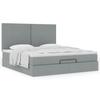 Enjoy restful nights with this Ottoman bed with mattress in light grey 160 x 200 cm fabric