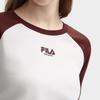 Fila Simple Color Blocked Raglan Fitted Comfortable Versatile Casual Long Sleeve T-Shirt Women Tops Terracotta Brown F11W439205FBN