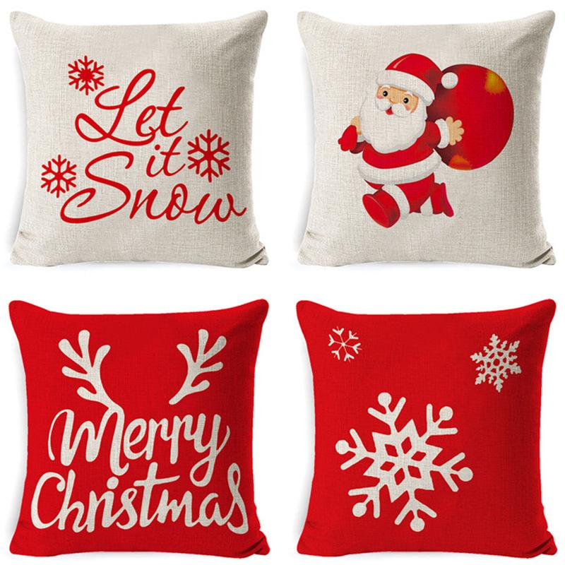 Christmas Pillow Home European Linen Sofa Cushion Cushion New Pillow Case