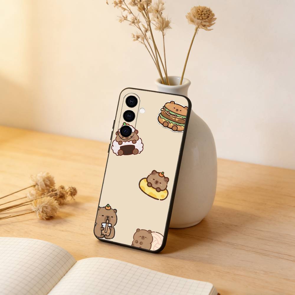 Cool Capybara Phone Case For Samsung Galaxy A73,A72,A71,A70,A53,A52,A51,Soft Silicone Black Cover