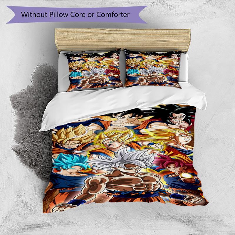 Set copripiumino 3 pezzi (1*Copripiumino + 2*Federe, Senza Nucleo), Set Biancheria da Letto con Stampa DRAGON BALL, Decorazione Camera da Letto, Stagione Unica, Regalo di Compleanno