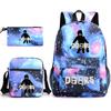 X Three-piece Schoolbag Printed Breathable Practical Backpack Large Capacity Oxford Bag