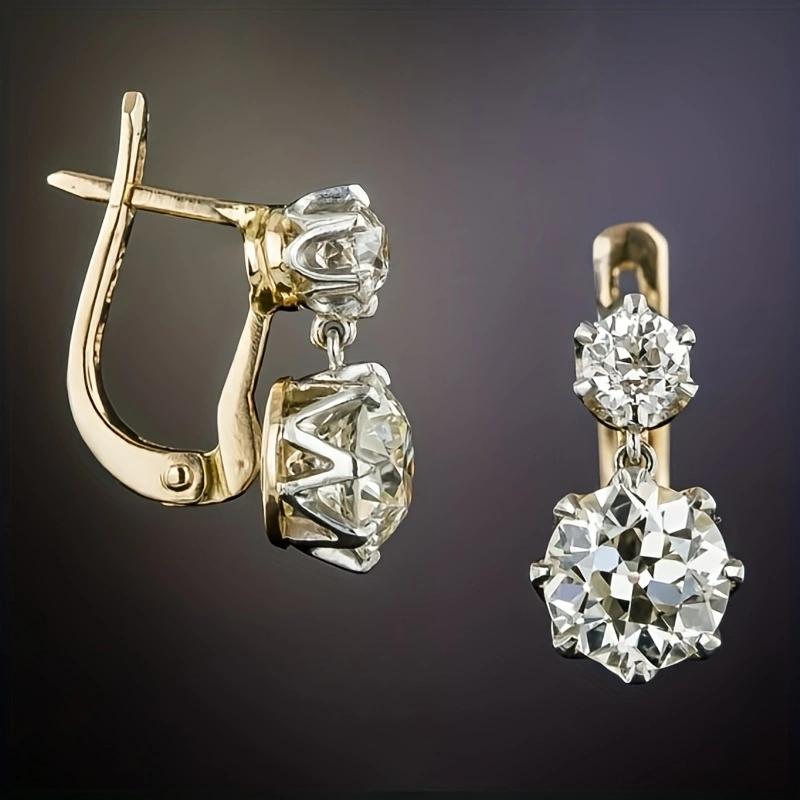 

1 Pair of Stylish Personality Geometric All-Match Lightweight Luxury U-Shaped Earbuckle Earrings for Female Brides Wedding