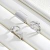 3Pcs/Set Irregular Line Rings Set For Women Vintage Hollow Out Gold Silver Color Adjustable Open Rings Fashion Party Jewelry New