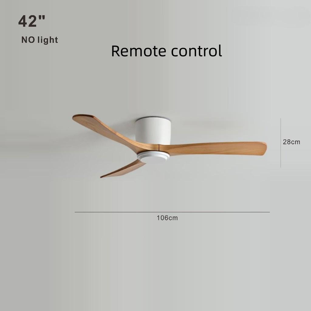 Nordic Minimalist Variable Frequency Fan Living Room Bedroom Solid Wood Ceiling Fan Creative Villa Hotel Decoration Fan