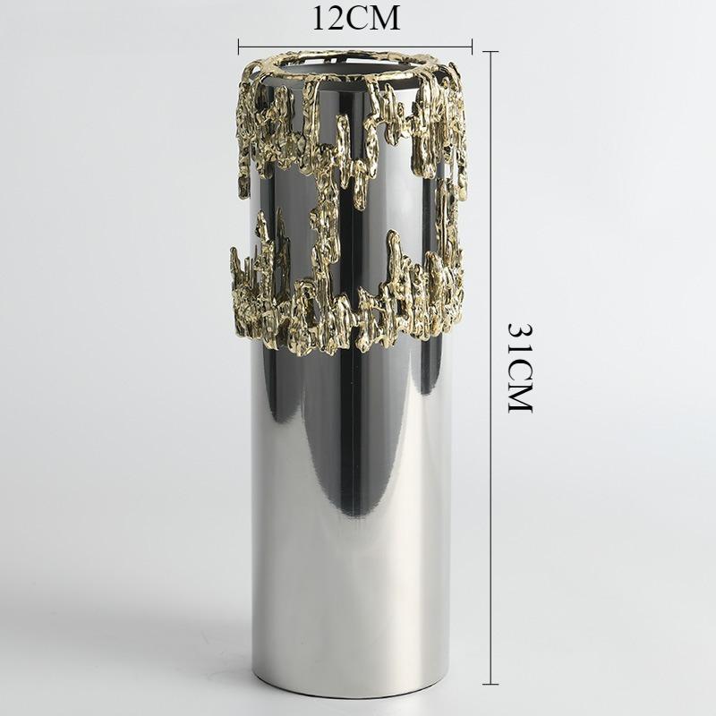 Stainless Steel Flower Vase Mirror Abstract Art Vase Simple Modern Pretty Plant Flower Bottles Home Decorative Vases Ornaments