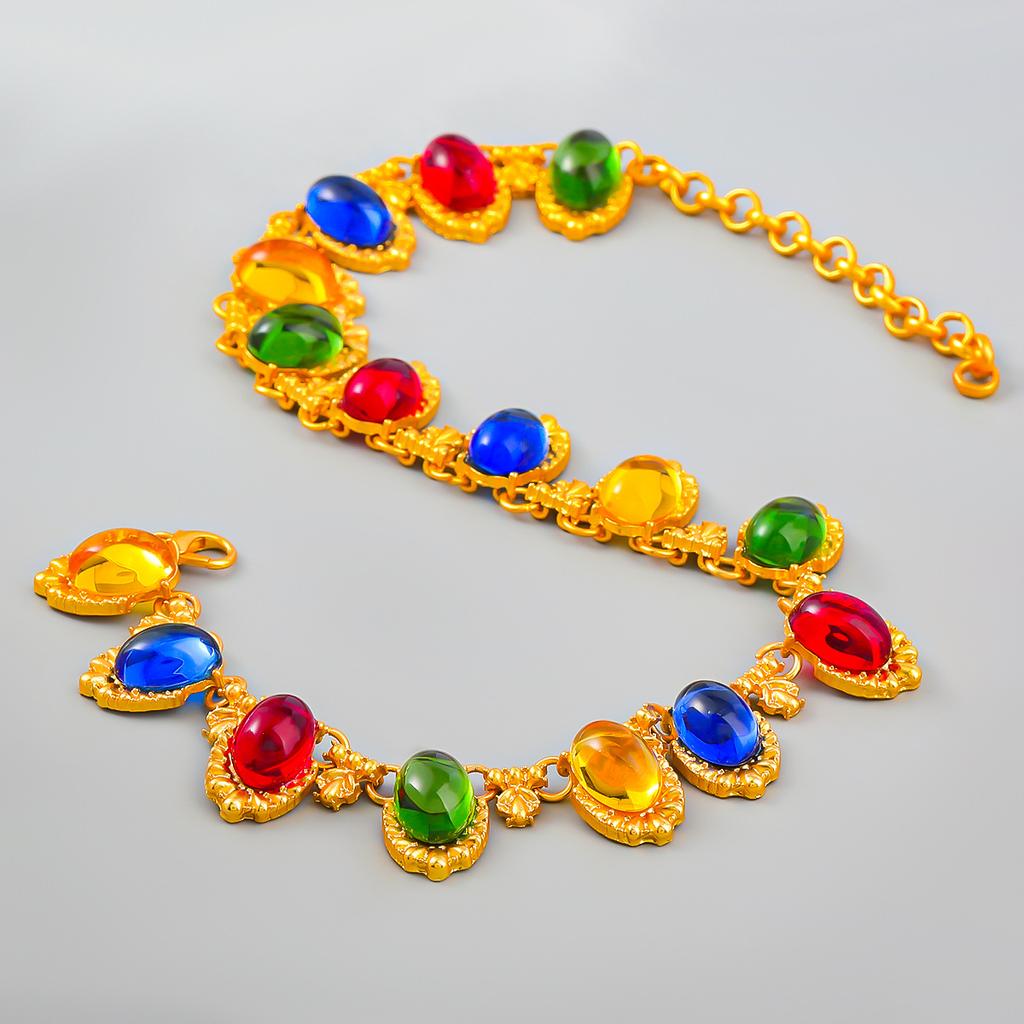 Ladies Vintage Baroque Choker Women Resin Necklace Party Wedding Jewelry Accessory