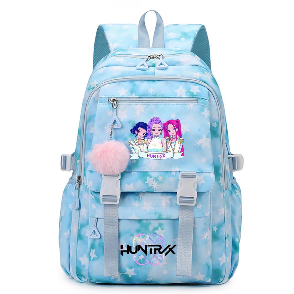 Cartoon Anime K-Pop Demon Hunters Printed Backpack Large Capacity Bookbag Laptop Unisex Student Boy Girl School Bag Large Capacity Travel Outdoor Bag