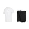 Logo Training Comfortable Crew Neck Short Sleeve T-Shirt Color Block Knitted Shorts Casual Sports Set Men Sets DV9840-100+DH7161-010
