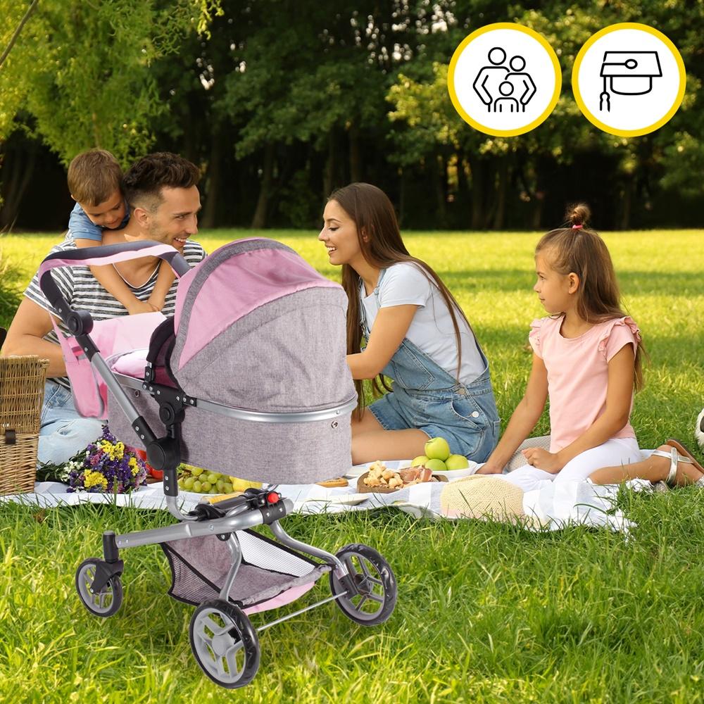 Malplay 2-in-1 Doll Pram Gondola Pushchair Princess Stroller