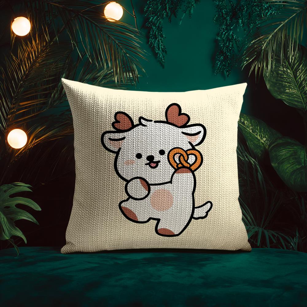 

Коллекция животных из мультфильмов для пекарни Наволочка Шелковистая элегантная Комфорт Диван-кровать Невидимая молния Пляжная наволочка 30x30 cm