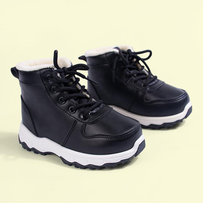 Winter new girls boots thickened warm Velcro children's snow boots boys casual soft-soled sports cotton shoes