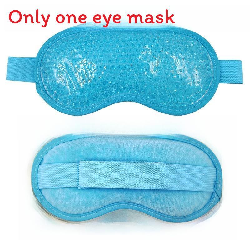 Cold Hot Gel Eye Mask With Reusable Gel Beads For Relaxation And Eye Care синий