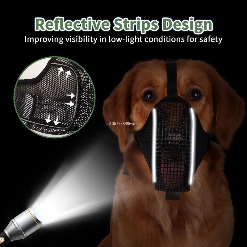 1Pcs Soft Dog Muzzle for Small Large Dogs Mask Anti Biting Chewing Licking Breathable No Bark Mesh Printed Full Coverage Muzzles