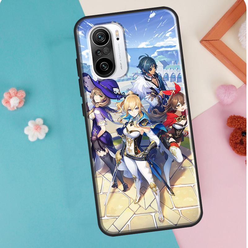 Anime-Spiel Genshin Impact Hülle für POCO F3 F1 F2 M3 M4 X4 Pro GT X3 Pro Hülle für Xiaomi Mi 11 Lite 12 X Mi 11T Pro
