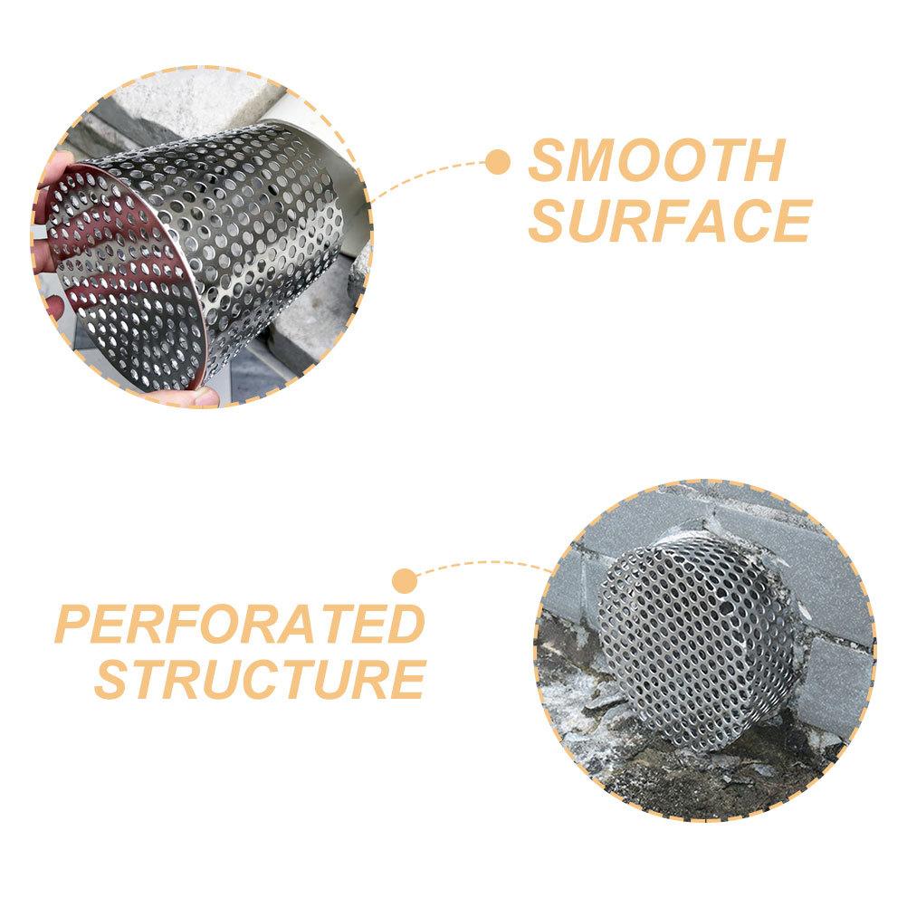 Stainless Steel Gutter Guard Strainer Efficient Hole Design Roof Drain Filter Universal Downspout Cover Outdoor Gutter