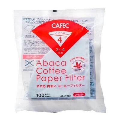 CAFEC Abaca Kaffefiltre i Konisk Form for 100 Pakke med 2-4 Kopper, Filtre, 3, AC4-100W