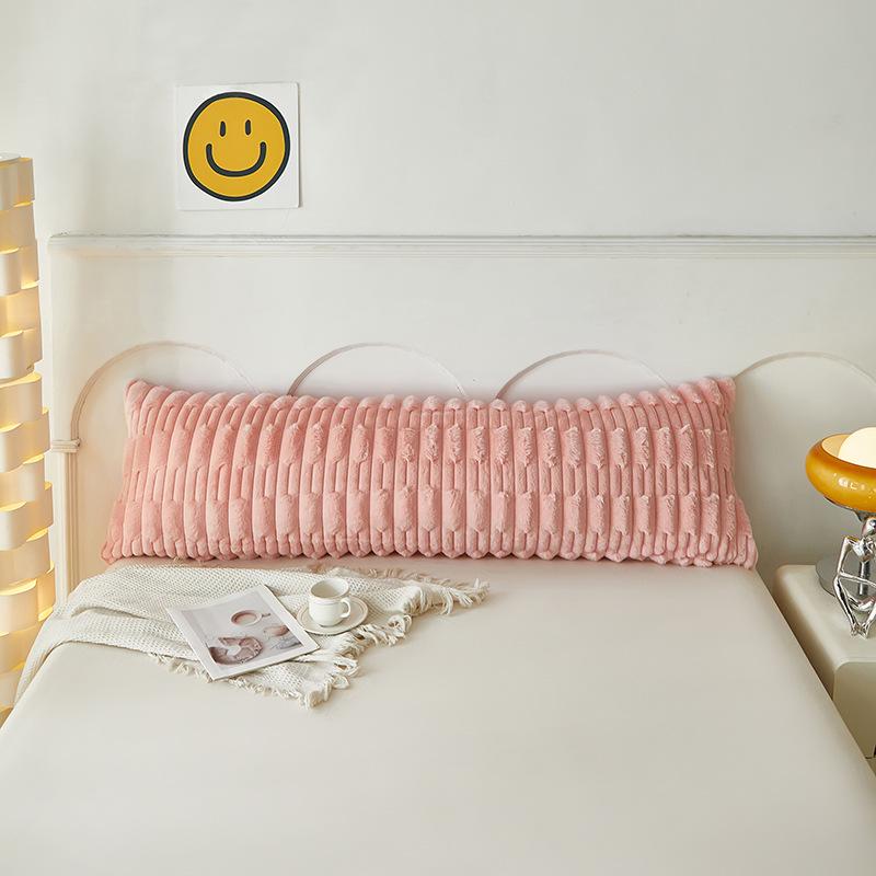 Langer Kissenbezug aus Plüsch-Kunstkaninchenfell – Doppelter Kissenbezug aus Milchsamt-Fleece