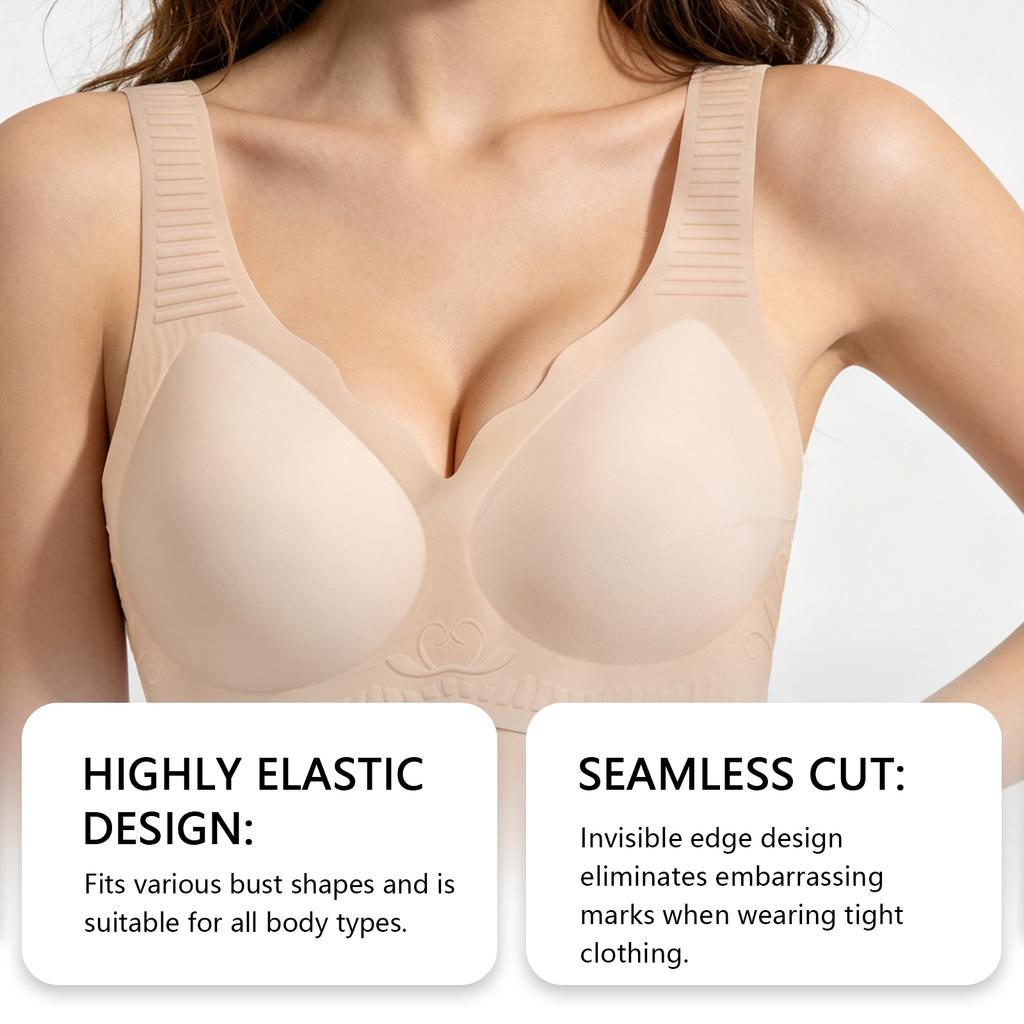 Zeriluna Summer Cool-Touch Skin-Friendly Underwear Women's wireless push-up bra with side support, comfortable tank top style, thin design