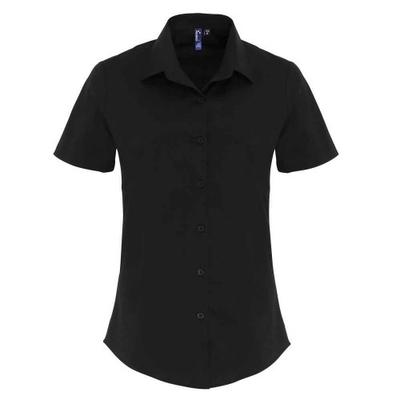 Womens/Ladies Cotton Poplin Stretch Short-Sleeved Shirt