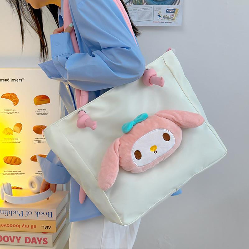 Large Capacity Cartoon Tote Bag With Expandable Design For Women And Teens** Characters Included)