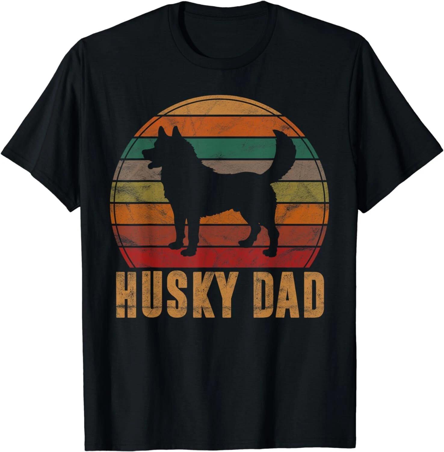 

Retro Husky Dad Gift Dog Owner Pet Siberian Huskies Father Unisex T-Shirt S