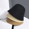 Foldable Straw Hat Breathable Bucket Hat Fashionable Bell-shaped Hat  for Travel
