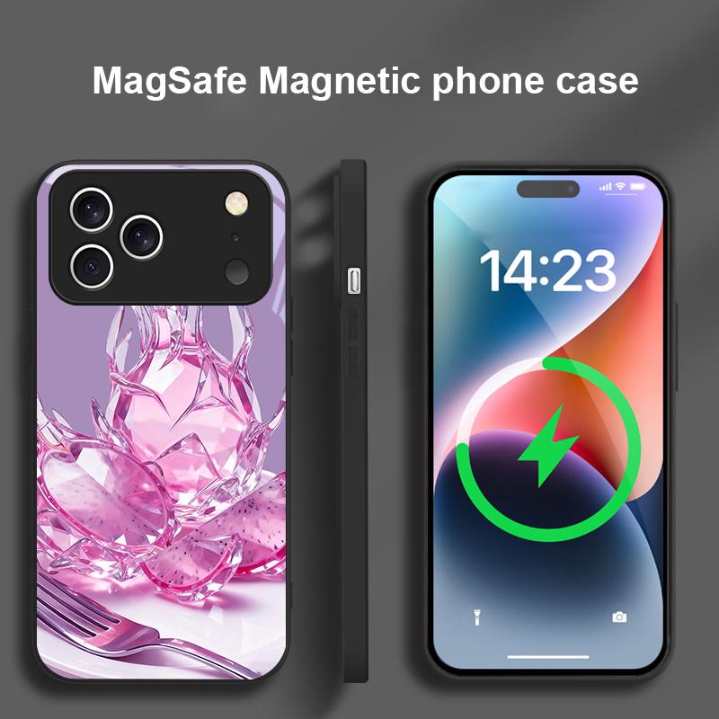 Familiar dragon fruit For Magsafe iPhone 17 Pro Max 16 E 15 14 13 Plus 12 mini 11 17 Air XR Xs Max 7 Plus Glass Phone Case
