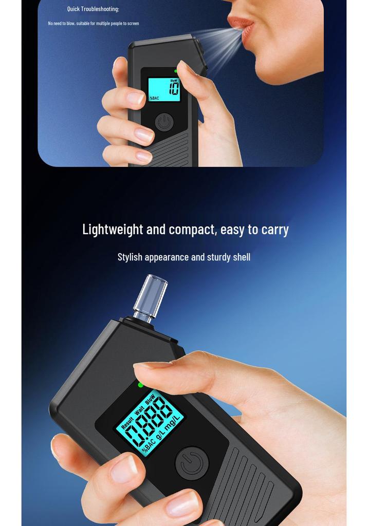 Portable LED Breathalyzer for Car and Home BAC Testing
