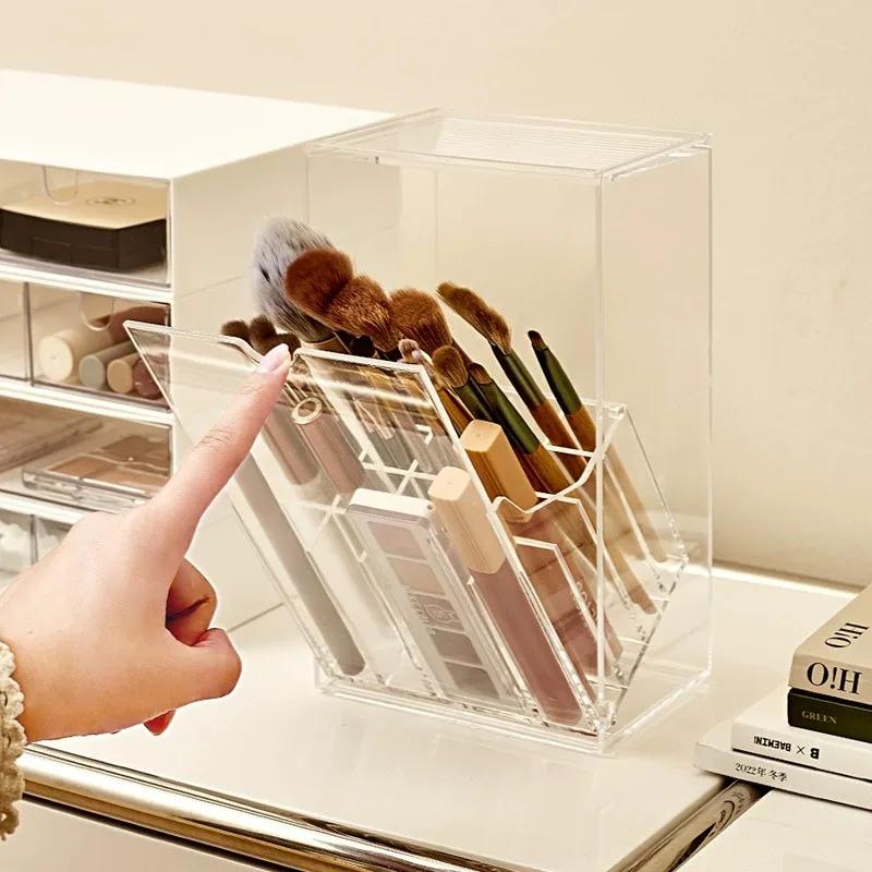 Upgraded waterproof cosmetics storage box with drawer, skincare organizer, dustproof transparent makeup cabinet for desktop